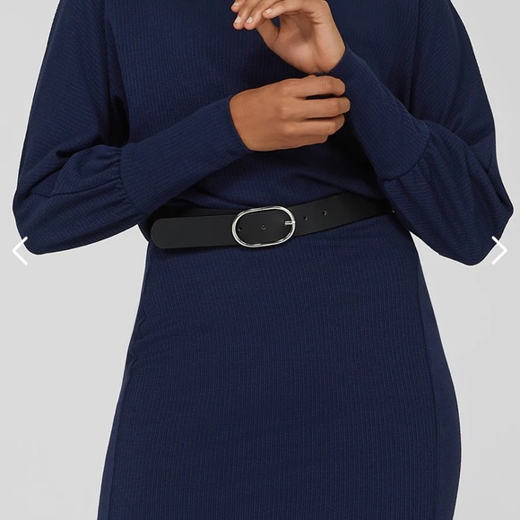 Suzy Shier NWT women’s blue boat neck dolman sleeve midi dress w belt size XXL - Picture 4 of 8